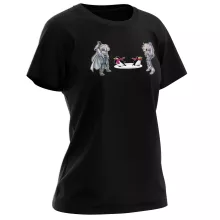Cygnus Hyoga Damen T-shirt “Cygnus Hyoga and Aquarius Camus” – Parodie auf Saint Seiya