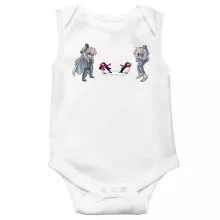 Cygnus Hyoga ärmelloser Baby Strampler “Cygnus Hyoga and Aquarius Camus” – Parodie auf Saint Seiya