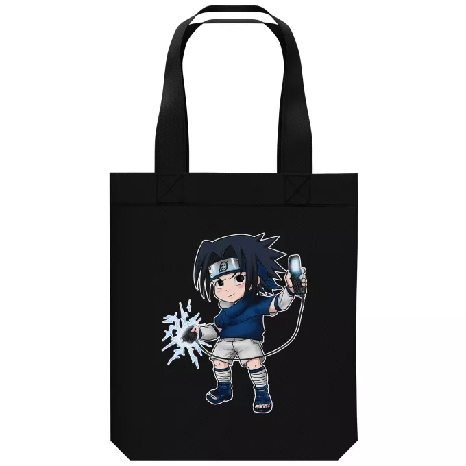 Shopper (Tote Bag) aus Bio-Baumwolle Parodie auf Naruto Sasuke