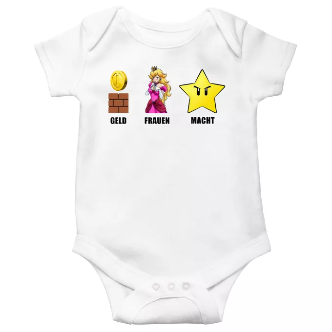 kurzärmelige Baby Strampler Parodie auf Super Mario Mario
