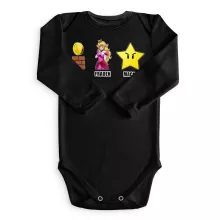 Mario Langärmliges Baby Strampler – Parodie auf Super Mario