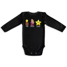 Mario Langärmliges Baby Strampler – Parodie auf Super Mario