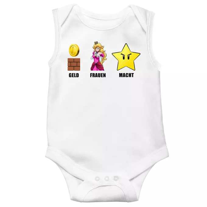 ärmelloser Baby Strampler Parodie auf Super Mario Mario
