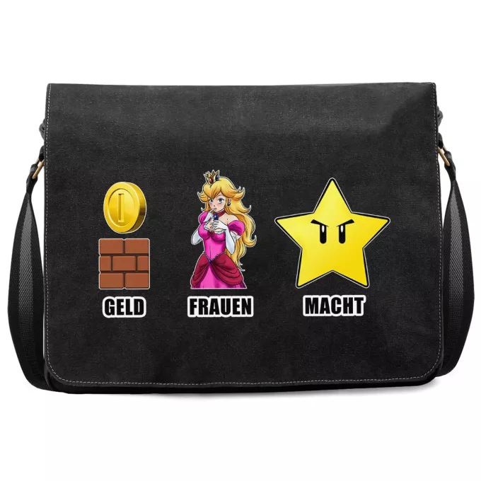 Premium Schultertaschen Parodie auf Super Mario Mario