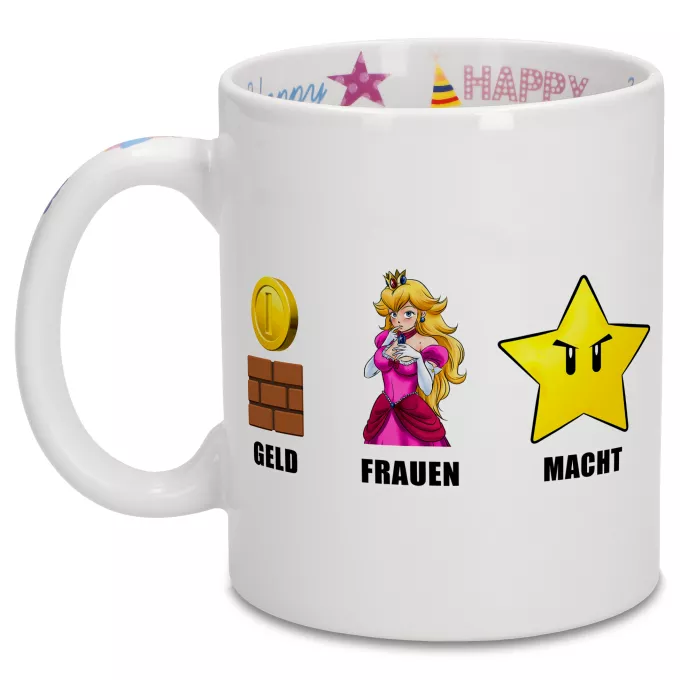 Geburtstag Tassen Parodie auf Super Mario Mario