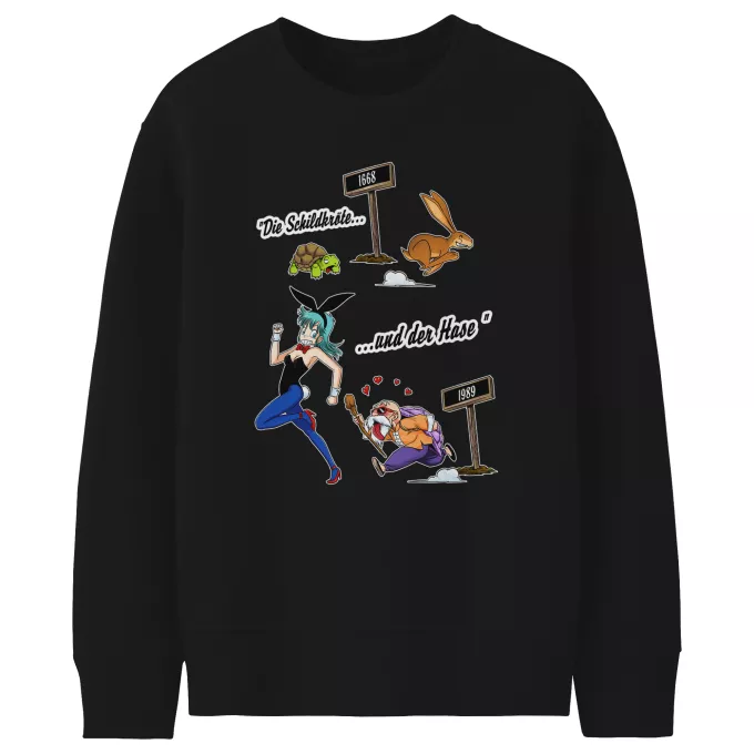 Kinder Sweatshirt Parodie auf Dragon Ball Bulma und Muten Roshi