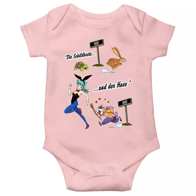 Kurzärmeliger Baby-Bodysuit (Mädchen) Parodie auf Dragon Ball Bulma und Muten Roshi