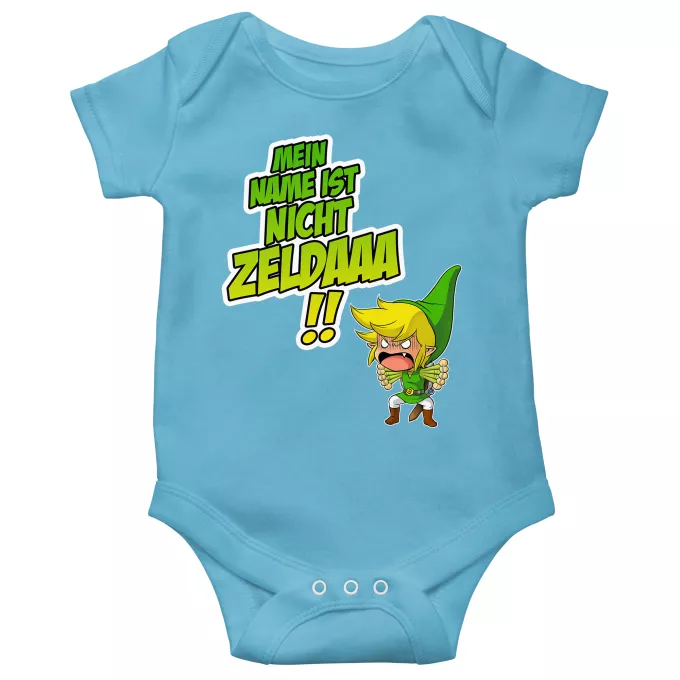 Kurzärmeliger Baby-Bodysuit (Jungen) Parodie auf Zelda Link