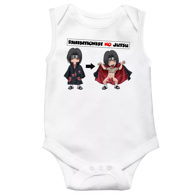ärmelloser Baby Strampler Parodie auf Naruto Itachi Uchiwa