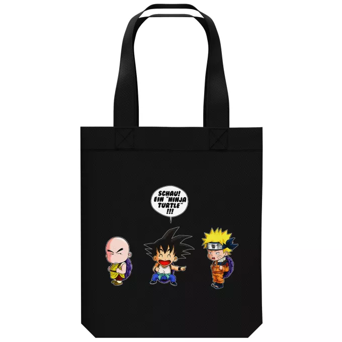 Shopper (Tote Bag) aus Bio-Baumwolle Parodie auf Naruto Naruto und Son-Goku