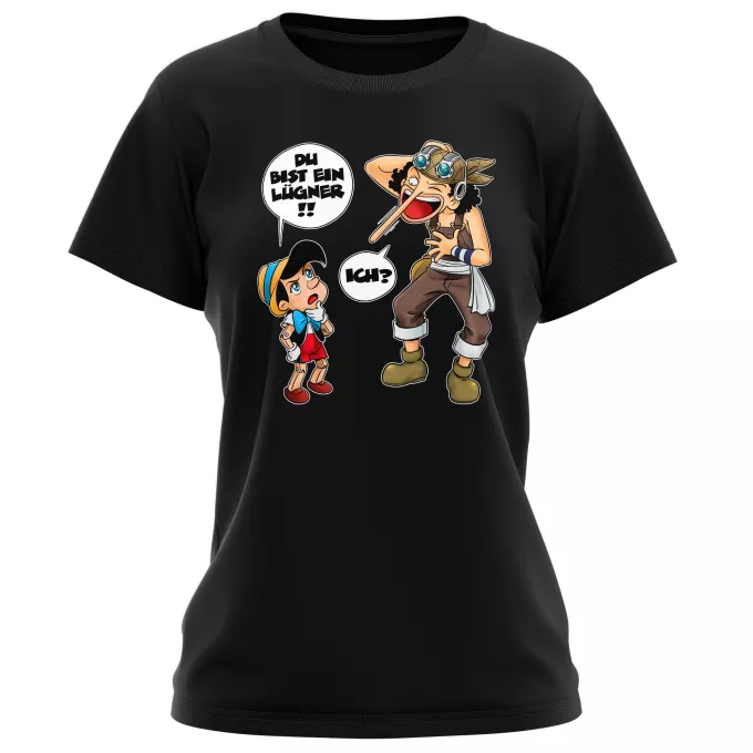 Damen T-shirts Parodie auf One Piece Lysop