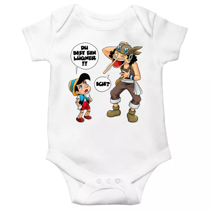 kurzärmelige Baby Strampler Parodie auf One Piece Lysop