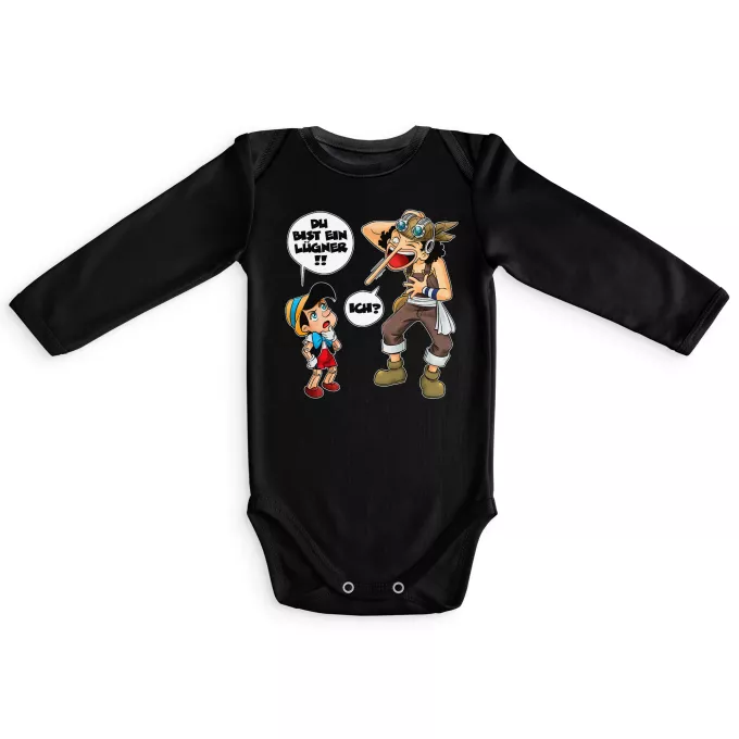 Langärmliges Baby Strampler Parodie auf One Piece Lysop