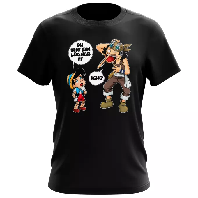Herren T-shirts Parodie auf One Piece Lysop