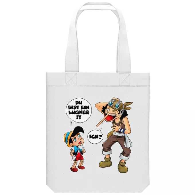 Shopper (Tote Bag) aus Bio-Baumwolle Parodie auf One Piece Lysop