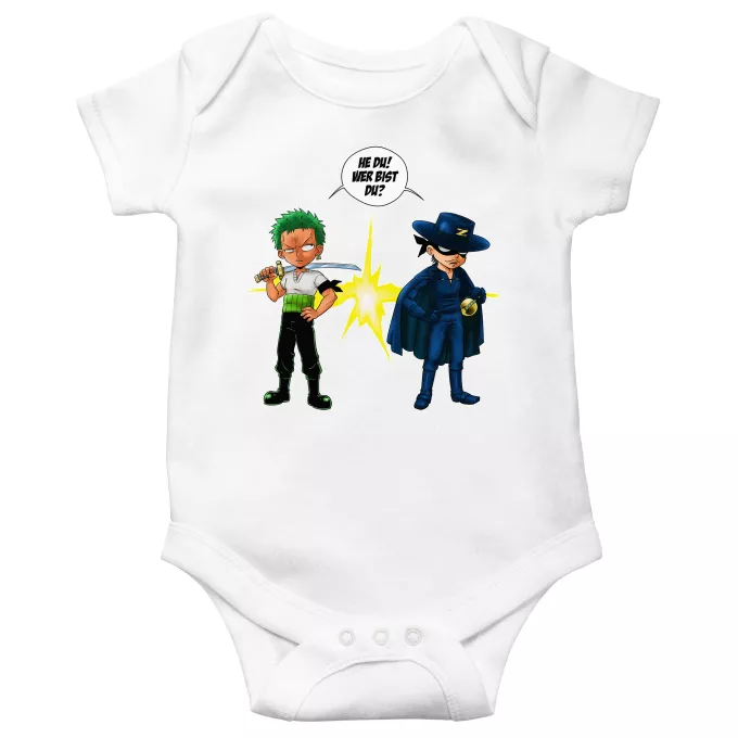 kurzärmelige Baby Strampler Parodie auf One Piece Lorenor Zorro