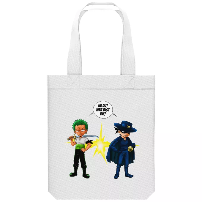 Shopper (Tote Bag) aus Bio-Baumwolle Parodie auf One Piece Lorenor Zorro