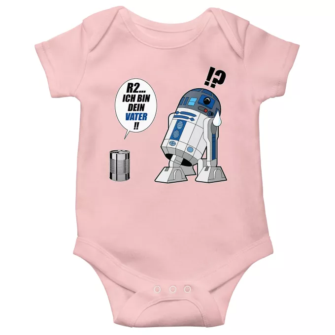 Kurzärmeliger Baby-Bodysuit (Mädchen) Parodie auf Star Wars R2-D2