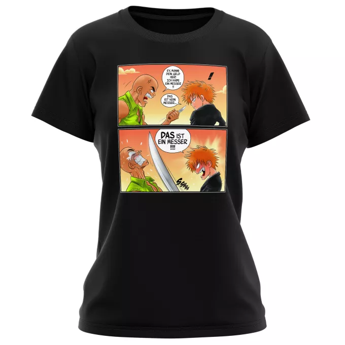 Damen T-shirts Parodie auf Bleach Ichigo Kurosaki und Crocodile Dundee