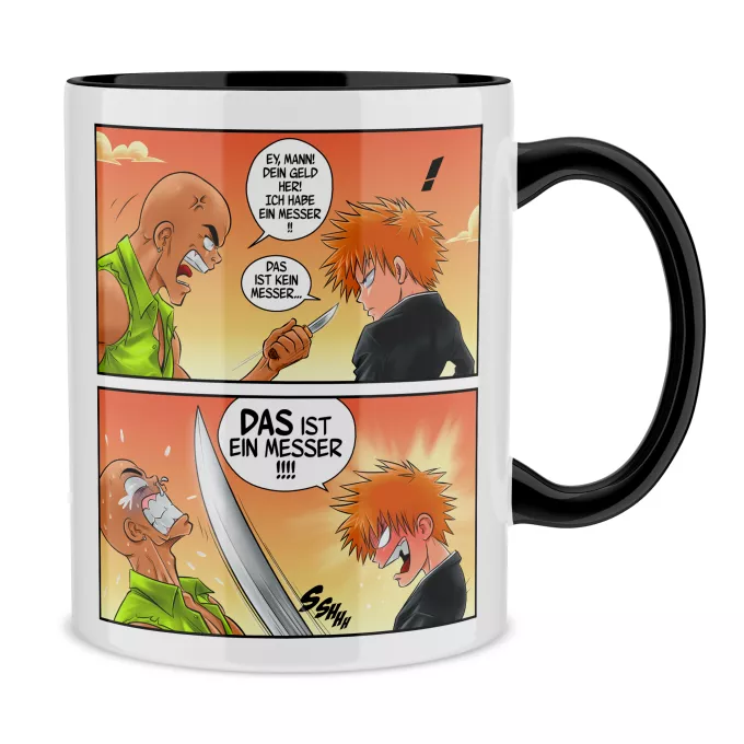 Tassen Parodie auf Bleach Ichigo Kurosaki und Crocodile Dundee