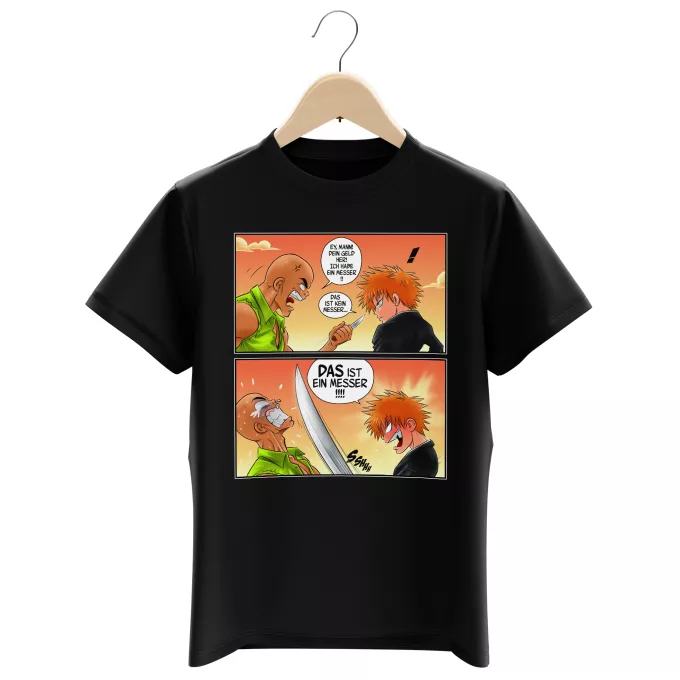 Jungen Kinder T-Shirts Parodie auf Bleach Ichigo Kurosaki und Crocodile Dundee