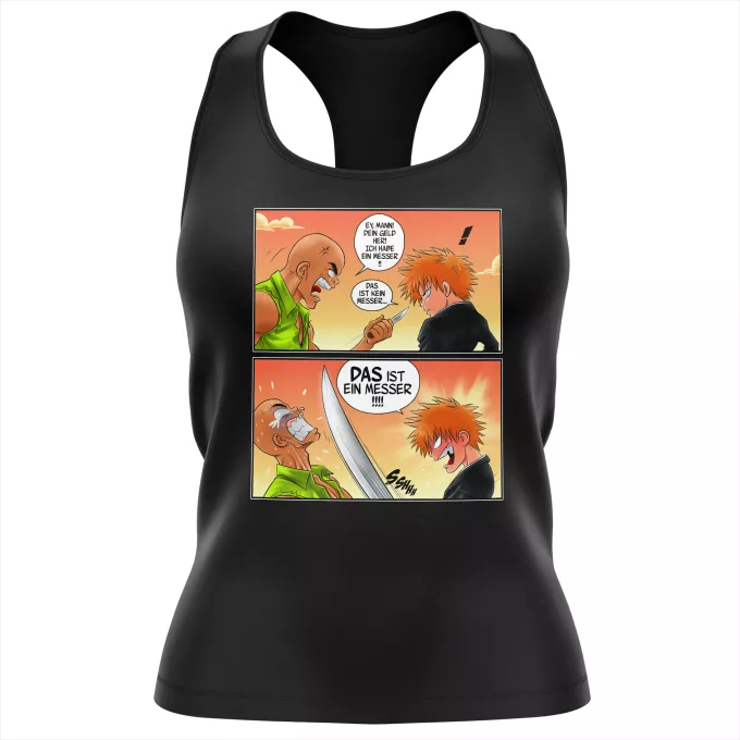 Damen T-shirt Tank top Parodie auf Bleach Ichigo Kurosaki und Crocodile Dundee
