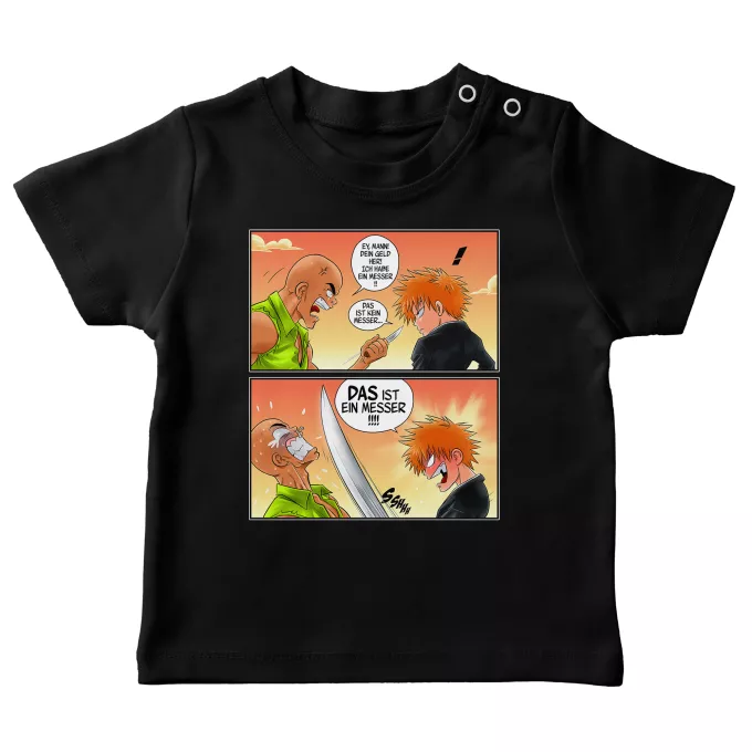 Baby T-shirts Parodie auf Bleach Ichigo Kurosaki und Crocodile Dundee