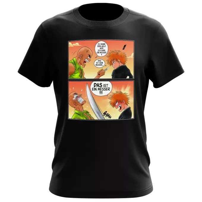 Herren T-shirts Parodie auf Bleach Ichigo Kurosaki und Crocodile Dundee
