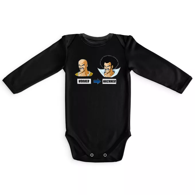Langärmliges Baby Strampler Parodie auf Dragon Ball Z - DBZ Nappa und Mr Satan
