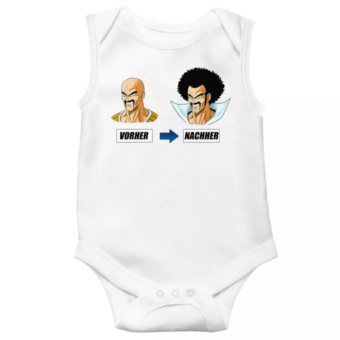 ärmelloser Baby Strampler Parodie auf Dragon Ball Z - DBZ Nappa und Mr Satan