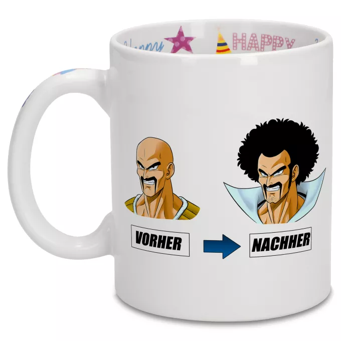 Geburtstag Tassen Parodie auf Dragon Ball Z - DBZ Nappa und Mr Satan