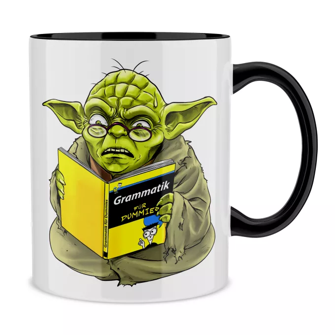 Tassen Parodie auf Star Wars Yoda - Grammatik für Dummies