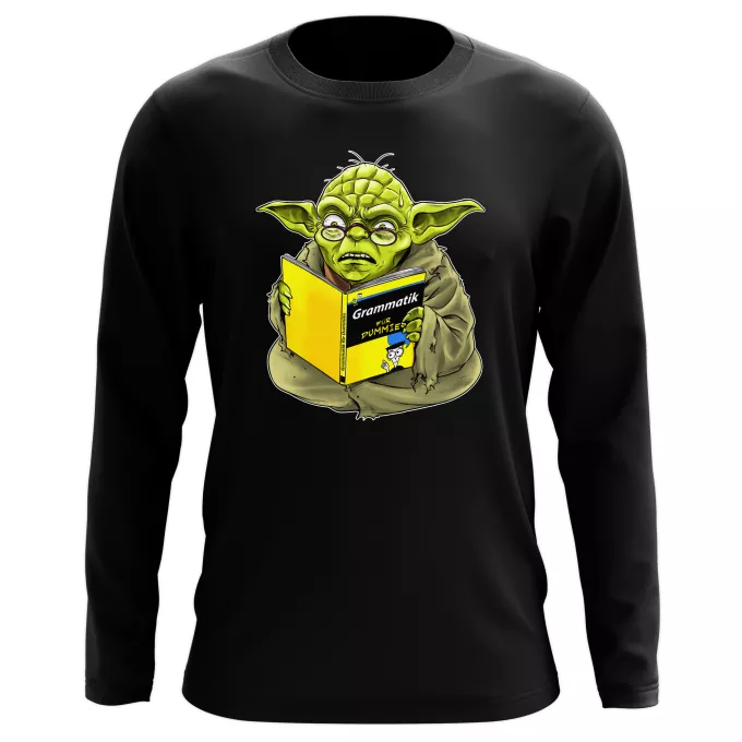 Langarm T-shirts Parodie auf Star Wars Yoda - Grammatik für Dummies