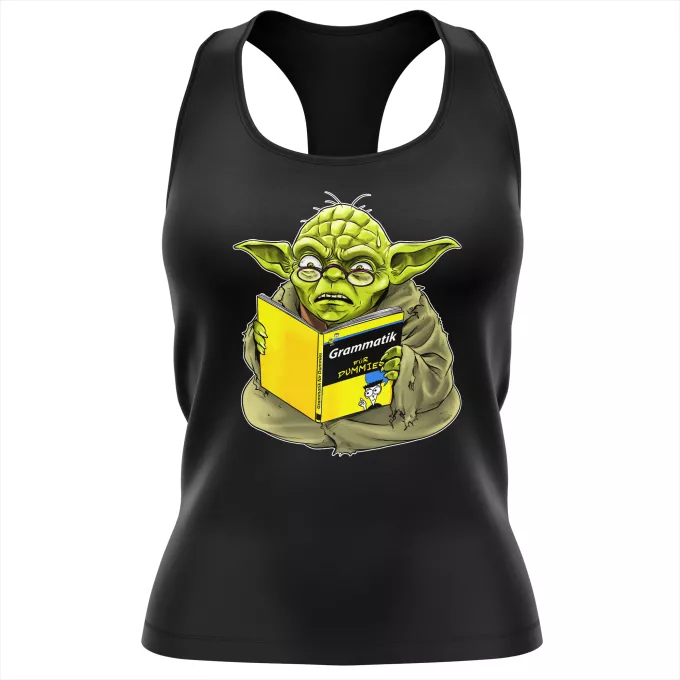 Damen T-shirt Tank top Parodie auf Star Wars Yoda - Grammatik für Dummies