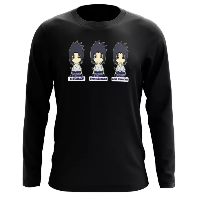 Langarm T-shirts Parodie auf Naruto Sasuke Uchiwa