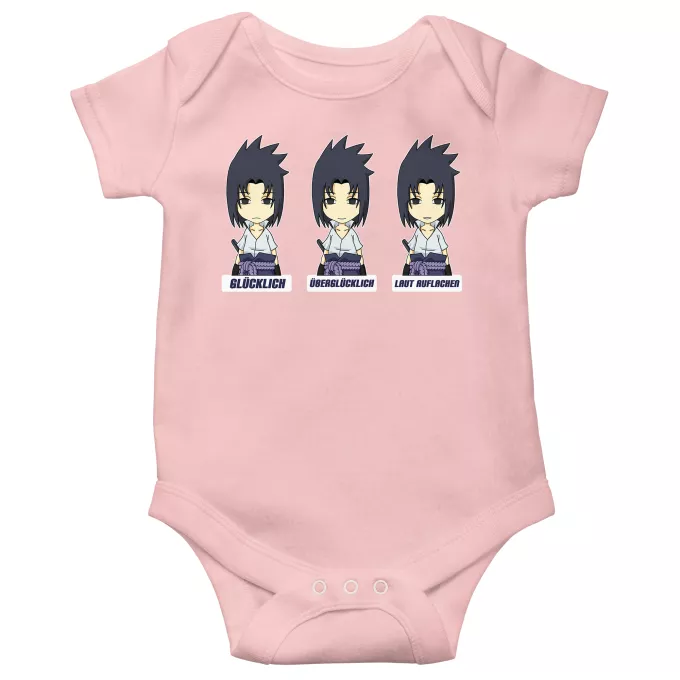 Kurzärmeliger Baby-Bodysuit (Mädchen) Parodie auf Naruto Sasuke Uchiwa