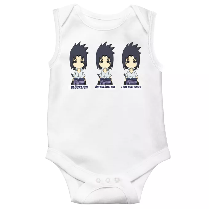 ärmelloser Baby Strampler Parodie auf Naruto Sasuke Uchiwa