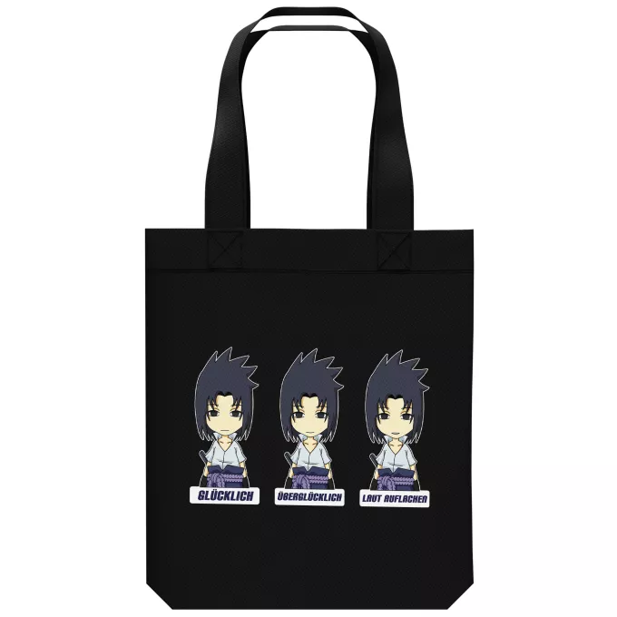 Shopper (Tote Bag) aus Bio-Baumwolle Parodie auf Naruto Sasuke Uchiwa