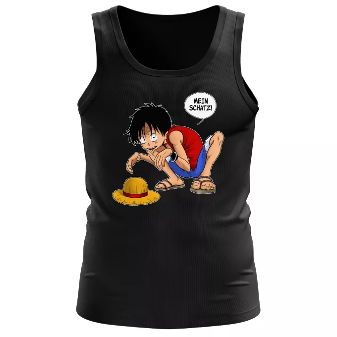 Herren Tank Top Parodie auf One Piece Ruffy und Gollum
