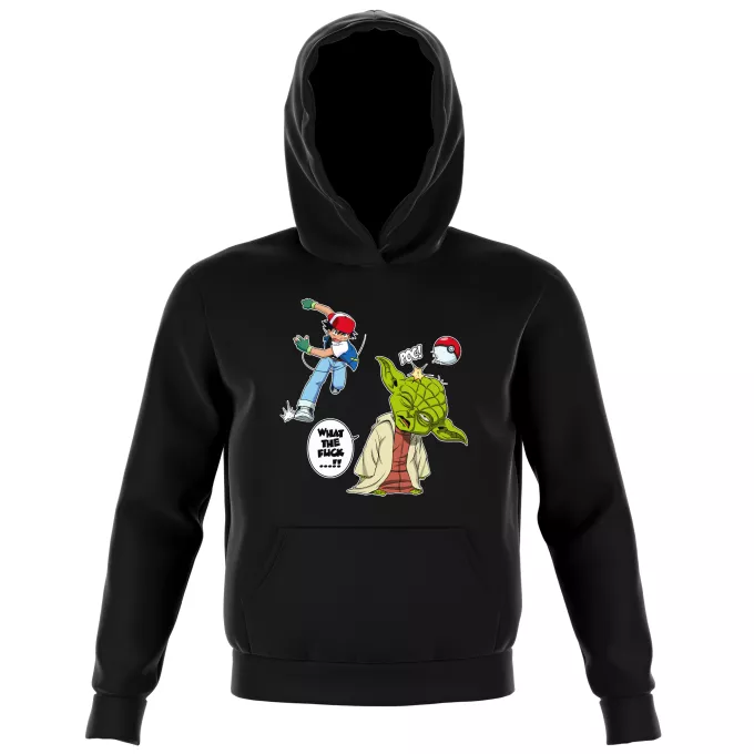 Camisolas com capuz para crianças Paródia Pokémon Yoda e Ash Ketchum