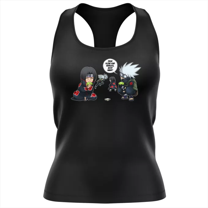 Damen T-shirt Tank top Parodie auf Naruto Kakashi Hatake und Itachi Uchiwa