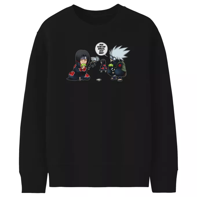 Kinder Sweatshirt Parodie auf Naruto Kakashi Hatake und Itachi Uchiwa