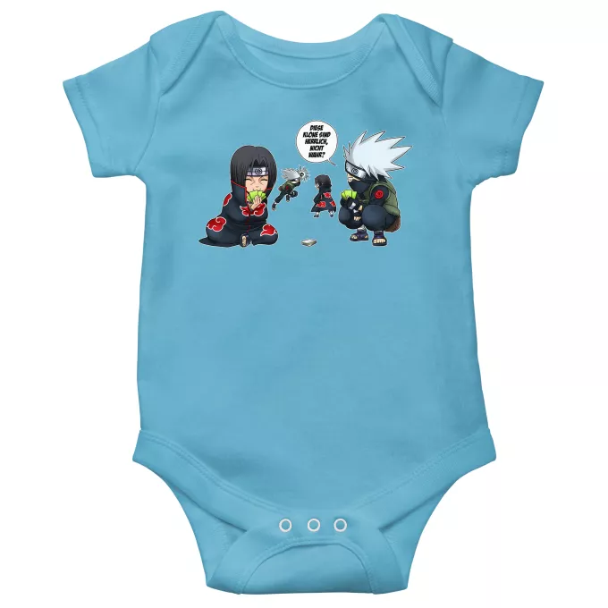 Kurzärmeliger Baby-Bodysuit (Jungen) Parodie auf Naruto Kakashi Hatake und Itachi Uchiwa