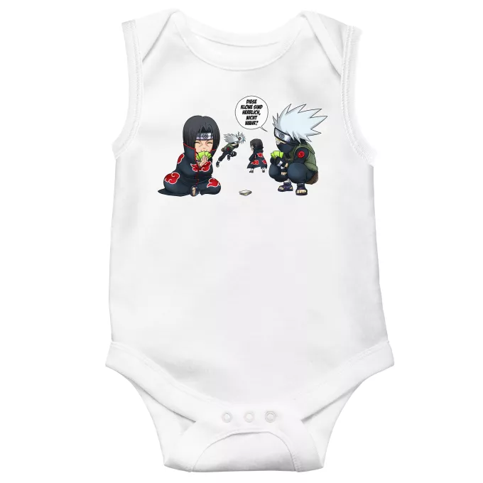 ärmelloser Baby Strampler Parodie auf Naruto Kakashi Hatake und Itachi Uchiwa