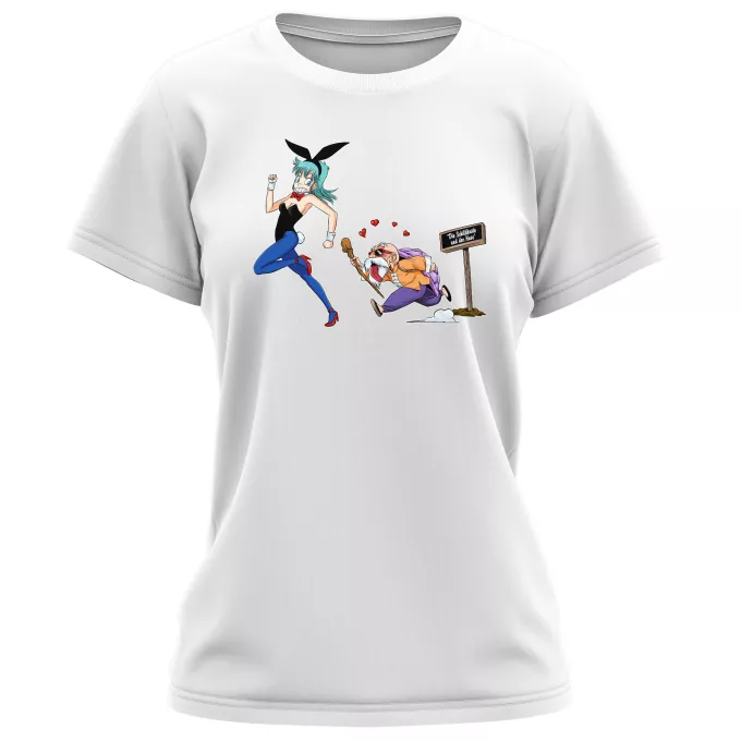 Damen T-shirts Parodie auf Dragon Ball Muten-Roshi und Bulma