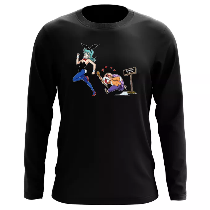 Langarm T-shirts Parodie auf Dragon Ball Muten-Roshi und Bulma