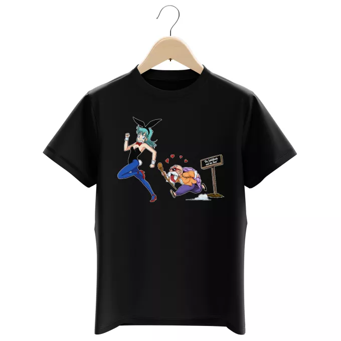 Jungen Kinder T-Shirts Parodie auf Dragon Ball Muten-Roshi und Bulma