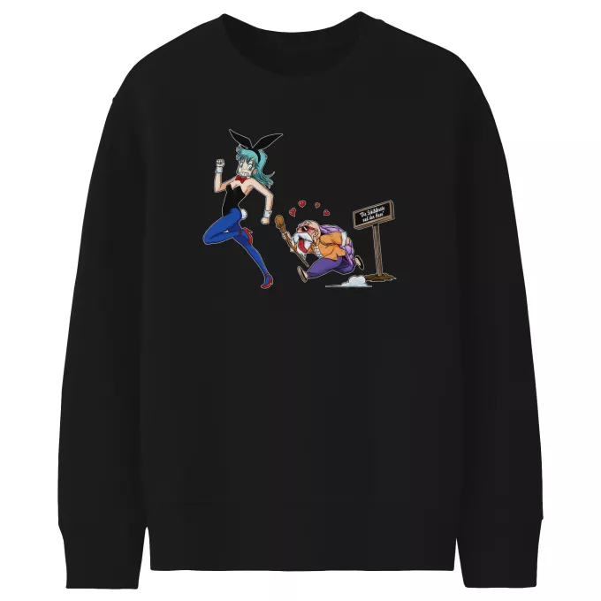 Kinder Sweatshirt Parodie auf Dragon Ball Muten-Roshi und Bulma