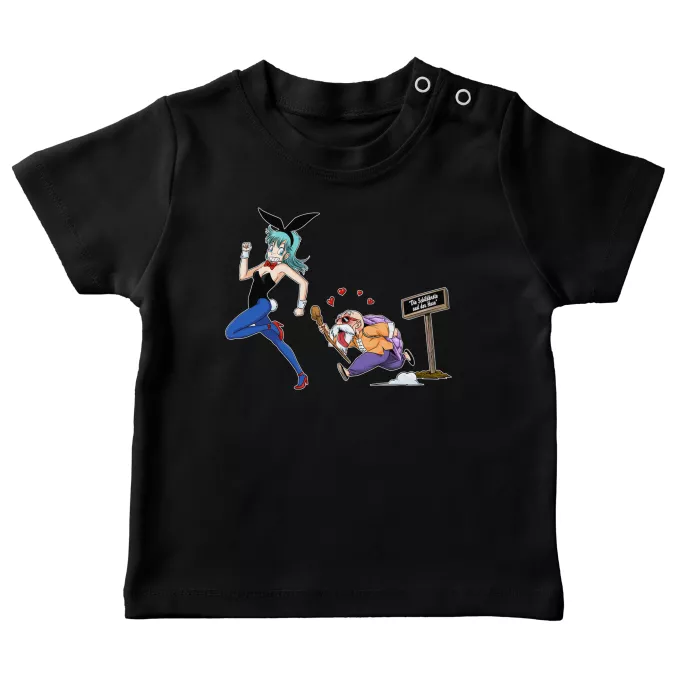 Baby T-shirts Parodie auf Dragon Ball Muten-Roshi und Bulma