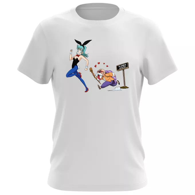 Herren T-shirts Parodie auf Dragon Ball Muten-Roshi und Bulma